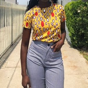 Nooworks striped pants Casual Bell wide leg